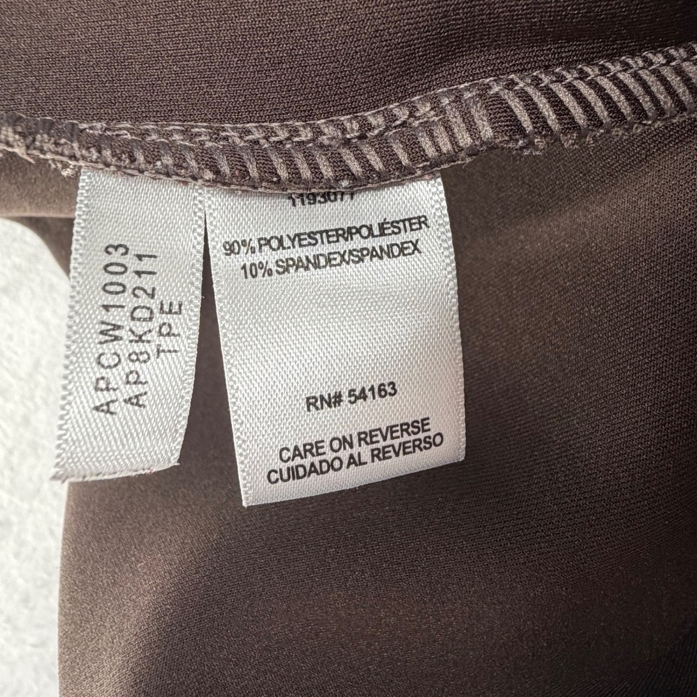 Andrew Marc Faux Suede Pintuck Ponte Lined Pants Women Large Brown Equestrian - Picture 9 of 9